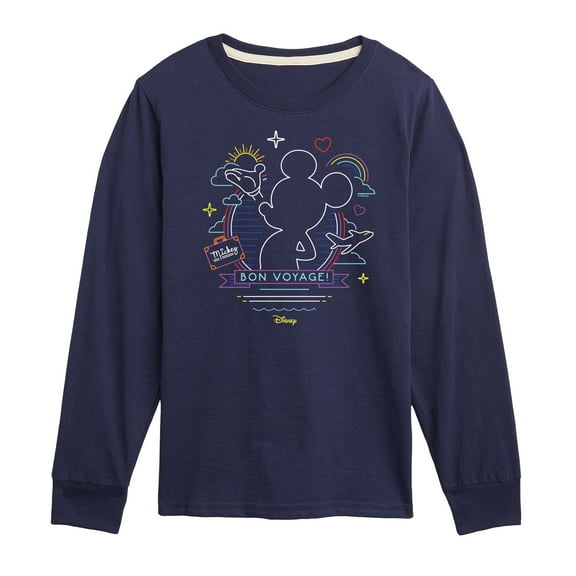 Disney - Mickey Mouse - Cruise Time - Bon Voyage - Youth Long Sleeve Graphic T-Shirt