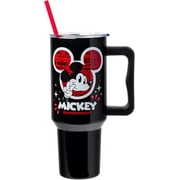 Silver Buffalo Disney Mickey Mouse "Current Mood" Stainless Steel Tumbler | Holds 40 Ounces