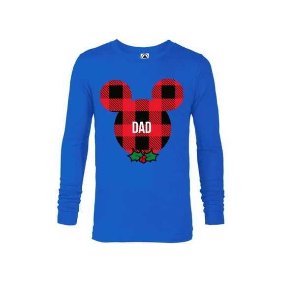 Disney Mickey Mouse DAD Holiday Family - Long Sleeve T-Shirt for Men- Customized-Royal