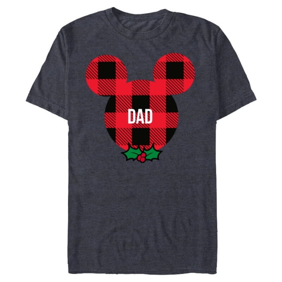 Disney Mickey Mouse DAD Holiday Family - Short Sleeve Blended T-Shirt for Adults- Customized-Navy Heather