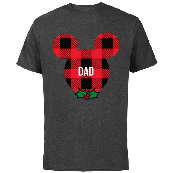 Disney Mickey Mouse DAD Holiday Family - Short Sleeve Cotton T-Shirt for Adults- Customized-Charcoal