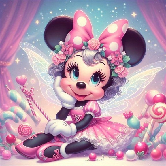 DIY 5D Diamond Digital Painting Kit Crystal Rhinestone Embroidery Cross Stitch Artwork Crafts Canvas wall Decoration Birthday Gift (Mickey Minnie) 12 X 12 inches