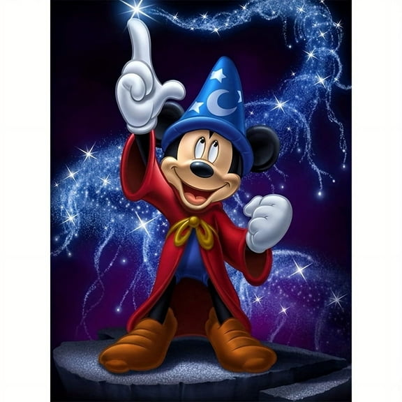 DIY 5D Diamond Digital Painting Kit Crystal Rhinestone Embroidery Cross Stitch artwork Crafts Canvas wall Decoration Birthday Gift (Mickey) 12 X 16 inches