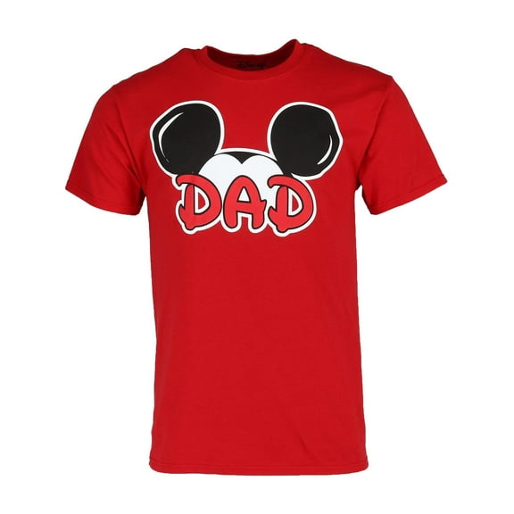 Disney  Mickey Mouse Dad Ears Mens T-Shirt, Red - Small