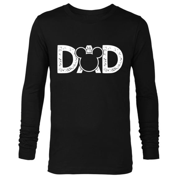 Disney Mickey Mouse Dad - Long Sleeve T-Shirt for Men- Customized-Black