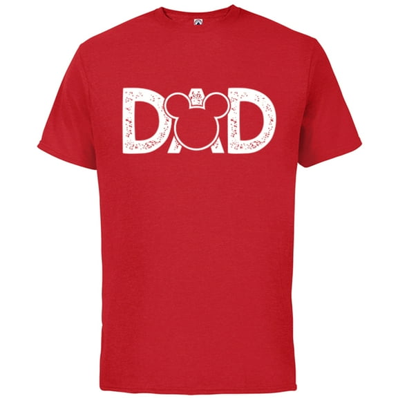 Disney Mickey Mouse Dad - Short Sleeve Cotton T-Shirt for Adults- Customized-Red