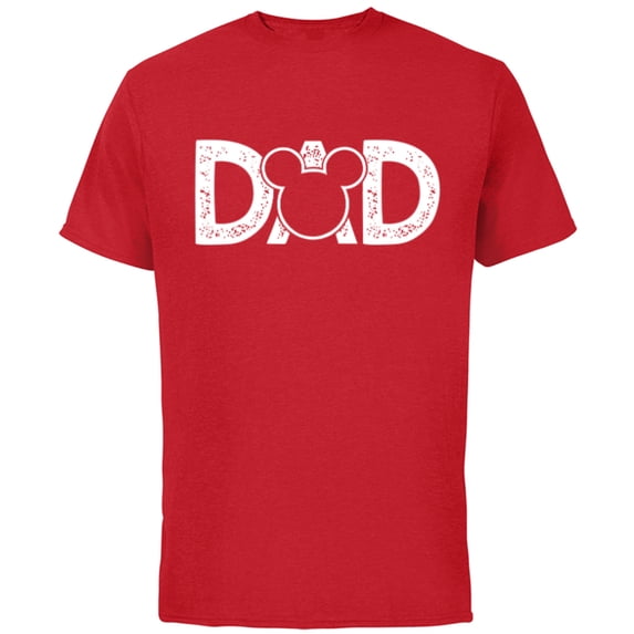 Disney Mickey Mouse Dad - Short Sleeve Cotton T-Shirt for Adults- Customized-Red
