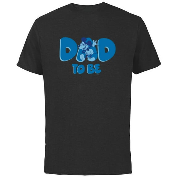 Disney Mickey Mouse Dad To Be - Short Sleeve Cotton T-Shirt for Adults - Customized-Black