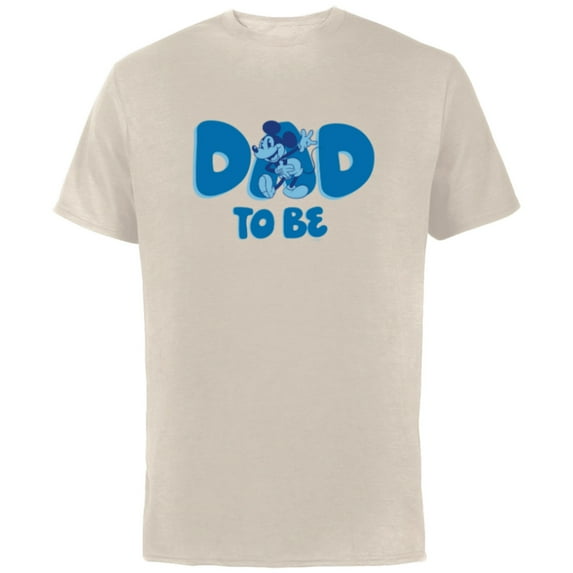 Disney Mickey Mouse Dad To Be - Short Sleeve Cotton T-Shirt for Adults - Customized-Natural