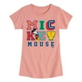 thumbnail image 1 of Disney - Mickey Mouse Different Letters - Toddler & Youth Girls Short Sleeve Graphic T-Shirt, 1 of 5