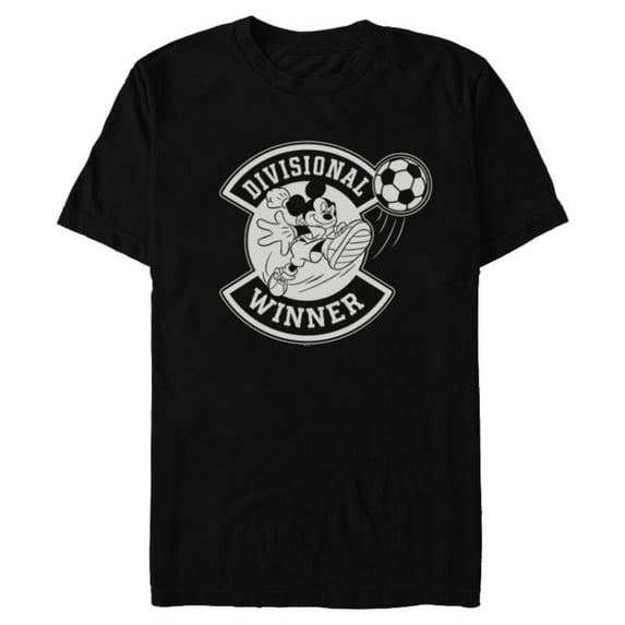 Disney Mickey Mouse Divisional Winner Sports Soccer Ball - Short Sleeve Blended T-Shirt for Adults - Customized-Black
