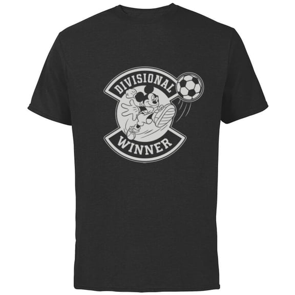 Disney Mickey Mouse Divisional Winner Sports Soccer Ball - Short Sleeve Cotton T-Shirt for Adults - Customized-Black