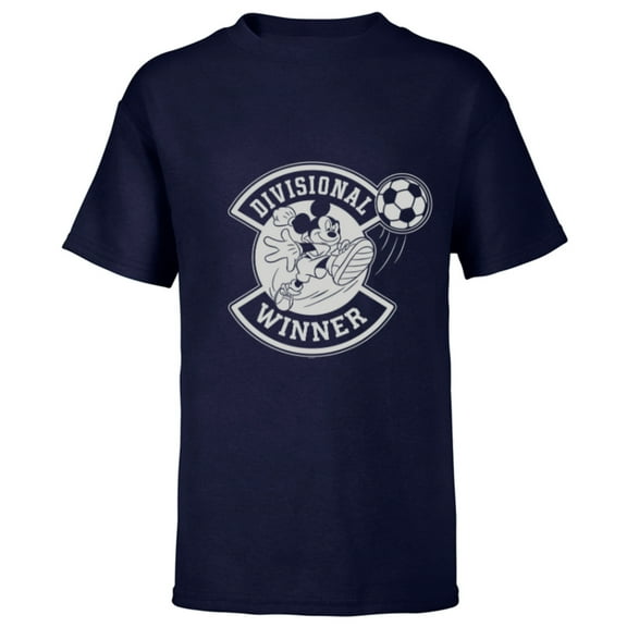 Disney Mickey Mouse Divisional Winner Sports Soccer Ball - Short Sleeve T-Shirt for Kids - Customized-Navy
