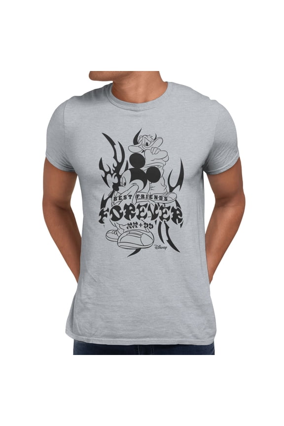 Mickey Mouse Donald Best Friends Forever Men's T Shirt (Sport Grey, S-XXXL)
