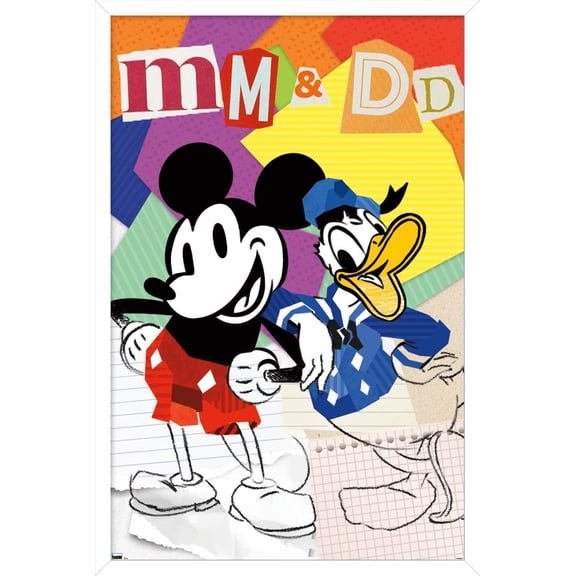 Disney Mickey Mouse & Donald - Design Elements Wall Poster, 22.375" x 34" Framed