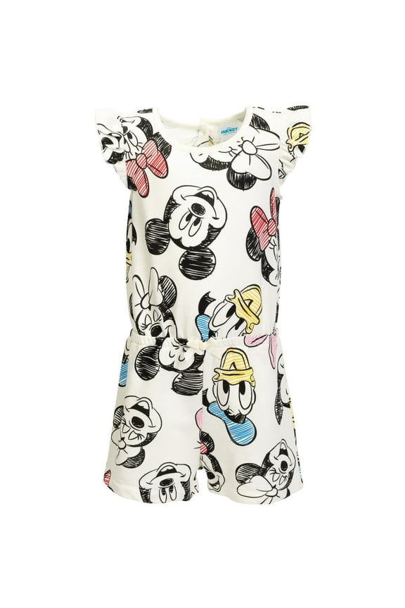 Mickey Mouse Donald Duck Daisy Duck Little Girls French Terry Romper Toddler to Big Kid