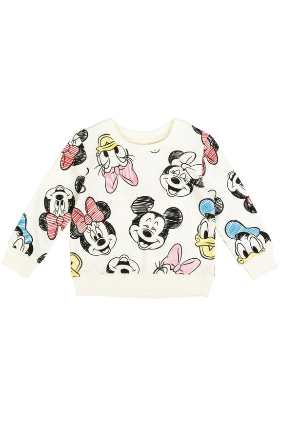 Mickey Mouse Donald Duck Daisy Duck Toddler Girls French Terry Sweatshirt Toddler to Big Kid