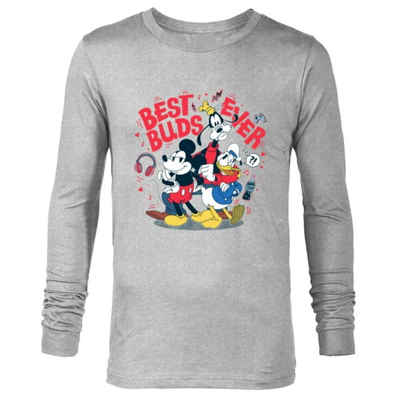Disney Mickey Mouse Donald Duck Goofy Best Buds Ever Friends - Long Sleeve T-Shirt for Men - Customized-Athletic Heather