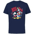 thumbnail image 1 of Disney Mickey Mouse Donald Duck Goofy Best Buds Ever Friends - Short Sleeve Cotton T-Shirt for Adults - Customized-Navy, 1 of 5