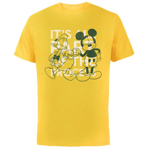 Disney Mickey Mouse Donald Duck It’s All Part of the Process - Short Sleeve Cotton T-Shirt for Adults - Customized-Yellow