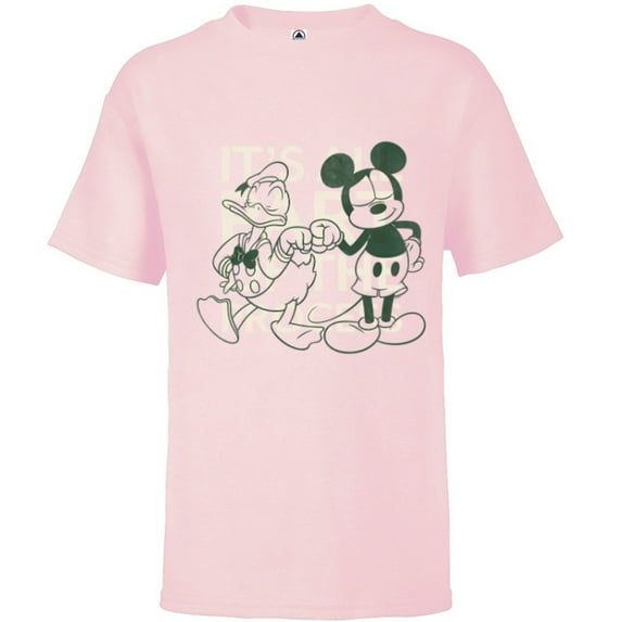 Disney Mickey Mouse Donald Duck It’s All Part of the Process - Short Sleeve T-Shirt for Kids - Customized-Soft Pink
