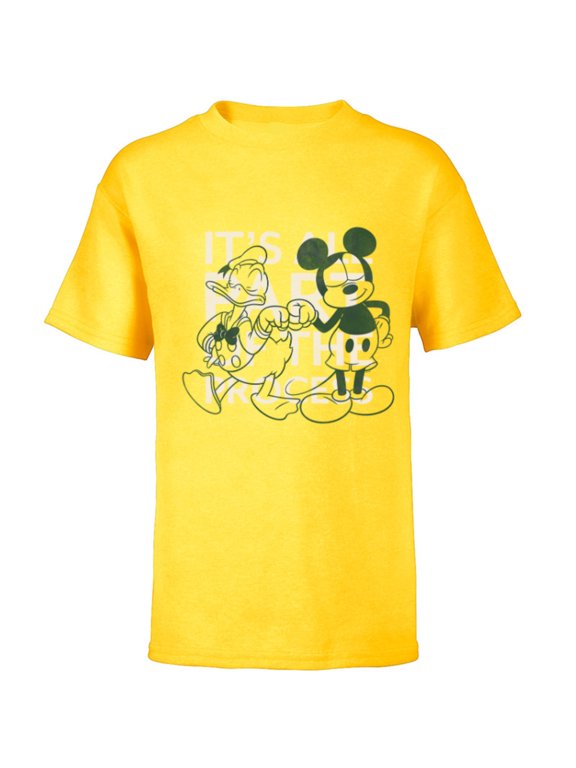 Mickey Mouse Donald Duck It’s All Part of the Process - Short Sleeve T-Shirt for Kids - Customized-Yellow