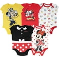 thumbnail image 1 of Disney Mickey Mouse Donald Duck Minnie Mouse Newborn Baby Girls 5 Pack Bodysuits Newborn to Infant, 1 of 5