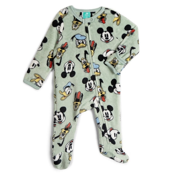 Disney Mickey Mouse Donald Duck Pluto Flannel Fleece Zip Up Woobie Sleep N' Play Newborn