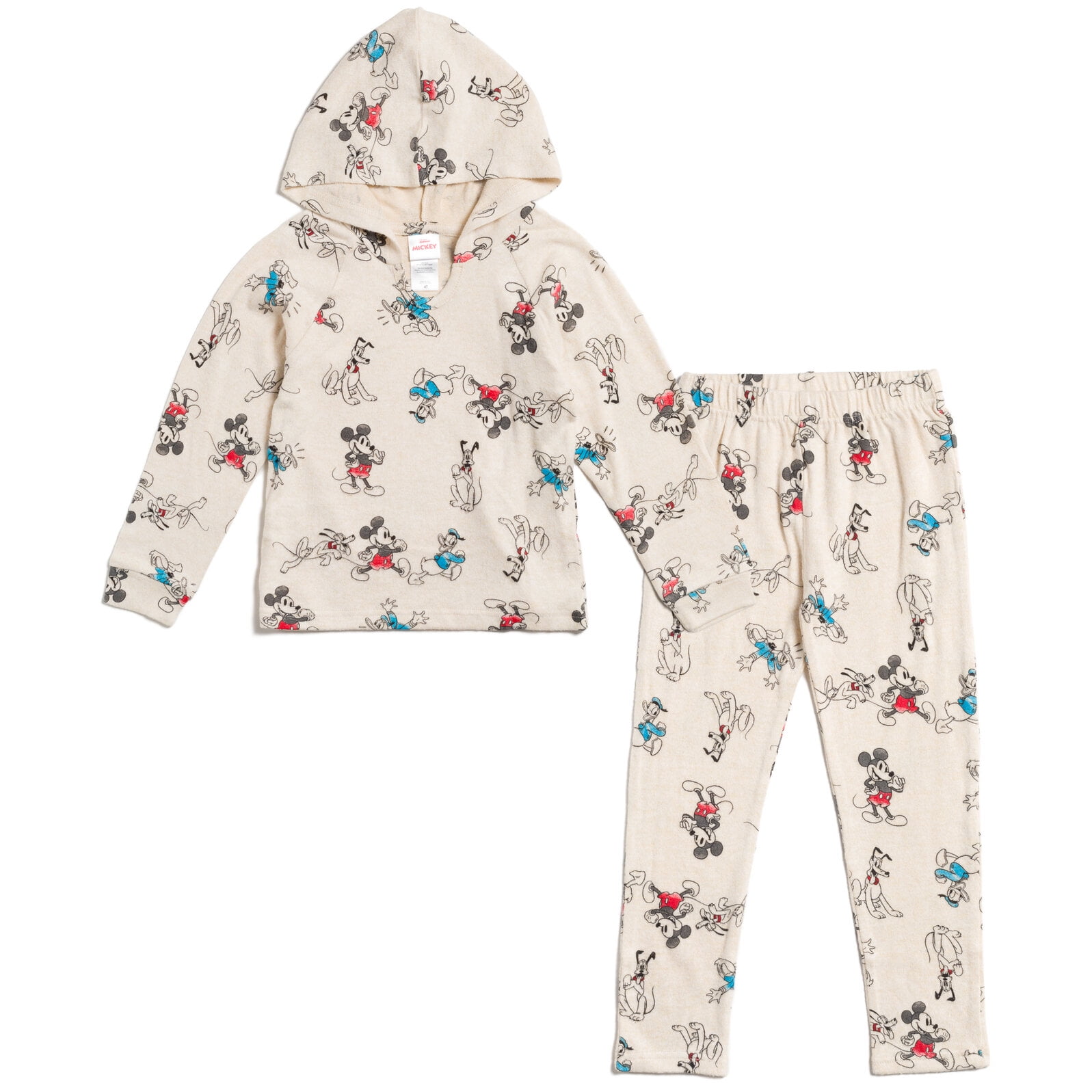 Disney Mickey Mouse Donald Duck Pluto Infant Baby Boys Pullover Hoodie and Pants Outfit Set Newborn to Toddler