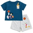 thumbnail image 1 of Disney Mickey Mouse Donald Duck Pluto T-Shirt and French Terry Shorts Outfit Set Newborn to Little Kid, 1 of 5