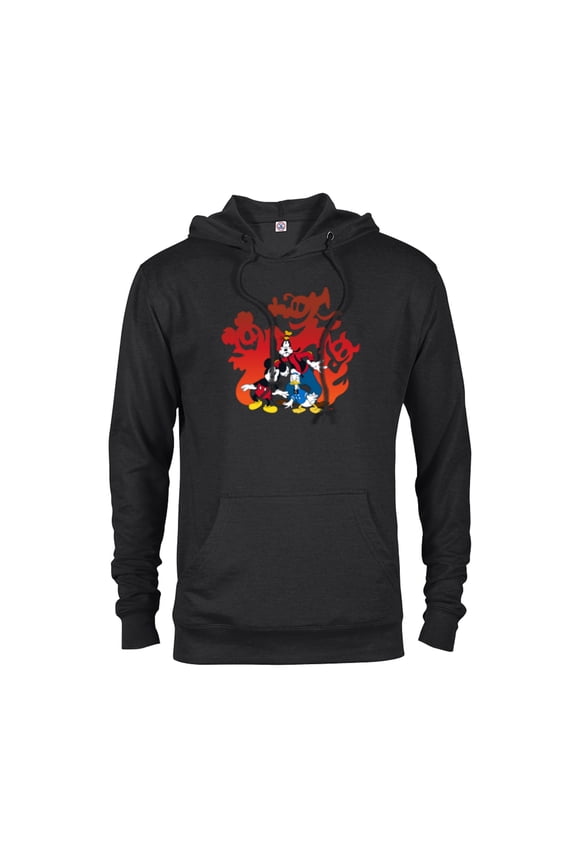 Mickey Mouse Donald Goofy Halloween Scary Shadows - Pullover Hoodie for Adults - Customized-Black