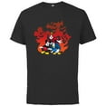 thumbnail image 1 of Disney Mickey Mouse Donald Goofy Halloween Scary Shadows - Short Sleeve Cotton T-Shirt for Adults - Customized-Black, 1 of 5
