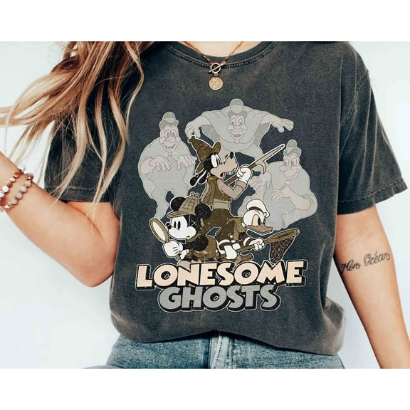 Disney Mickey Mouse Donald Goofy Lonesome Ghosts Halloween Shirt| Mickey's Not So Scary Party Tee| Disneyland Family Vacation Holiday Gift