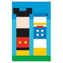 Disney Mickey Mouse & Donald - Pixels Wall Poster, 14.725" x 22.375" Framed