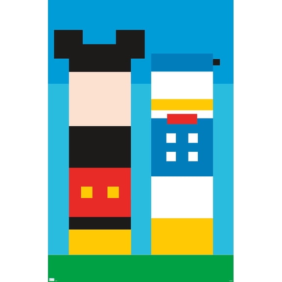 Disney Mickey Mouse & Donald - Pixels Wall Poster, 14.725" x 22.375"