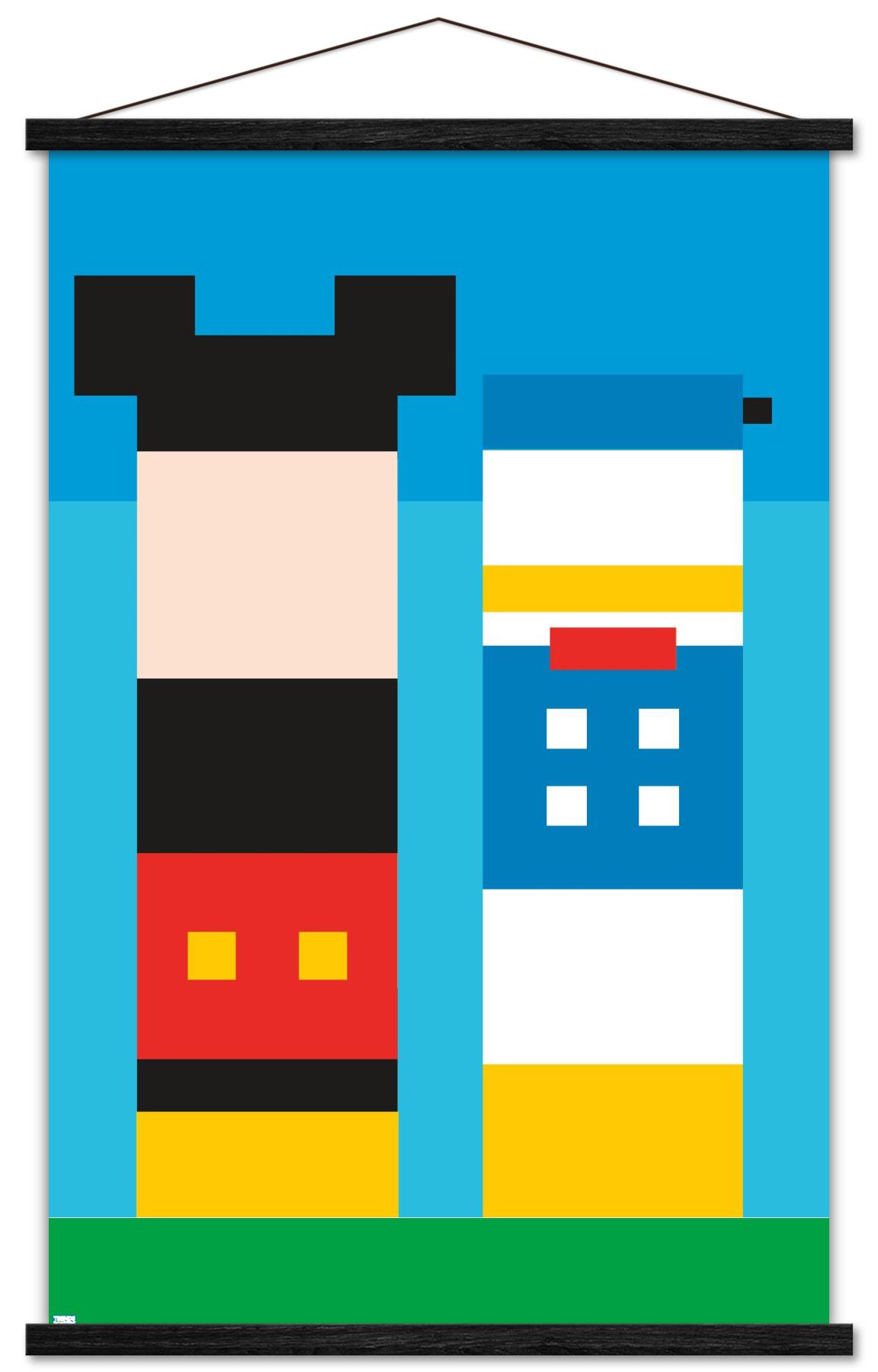 Disney Mickey Mouse & Donald - Pixels Wall Poster with Magnetic Frame ...