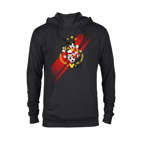 Disney Mickey Mouse Donald and Goofy Soccer Run Sports - Pullover Hoodie for Adults - Customized-Black