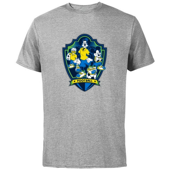 Disney Mickey Mouse Donald and Goofy Sports Football Soccer - Short Sleeve Cotton T-Shirt for Adults - Customized-Athletic Heather