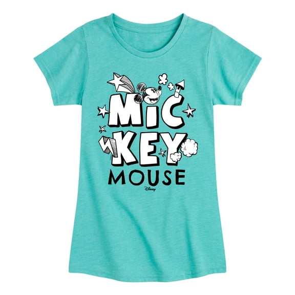 Disney - Mickey Mouse Doodle - Toddler & Youth Girls Short Sleeve Graphic T-Shirt