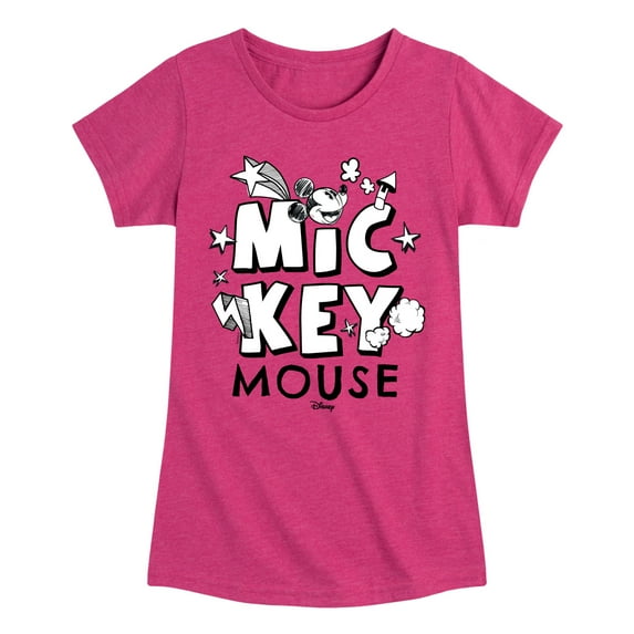Disney - Mickey Mouse Doodle - Toddler & Youth Girls Short Sleeve Graphic T-Shirt