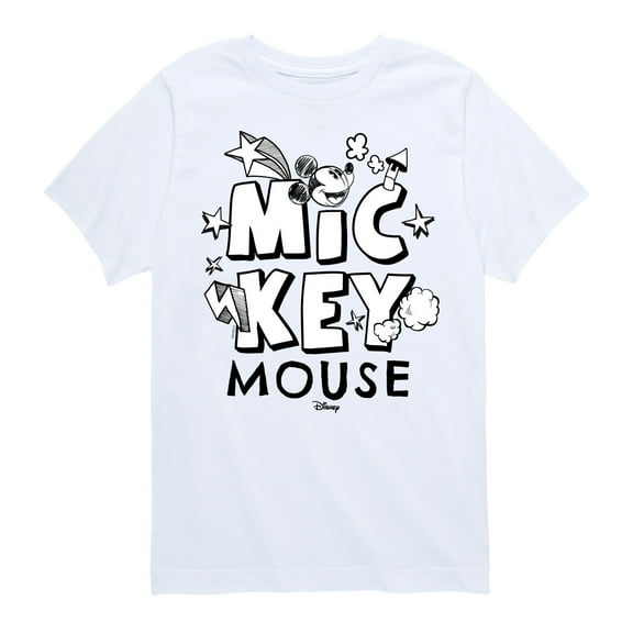 Disney - Mickey Mouse Doodle - Youth Short Sleeve Graphic T-Shirt