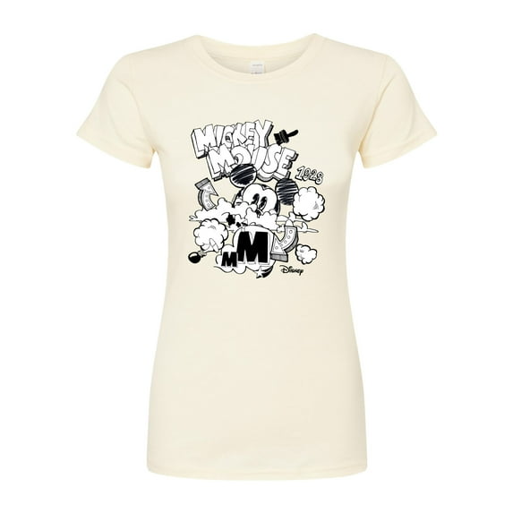 Disney - Mickey Mouse - Doodles & Clouds Sketch - Juniors Fitted Graphic T-Shirt