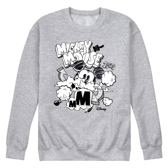 Disney - Mickey Mouse - Doodles & Clouds Sketch - Men's Crew Neck Fleece Pullover