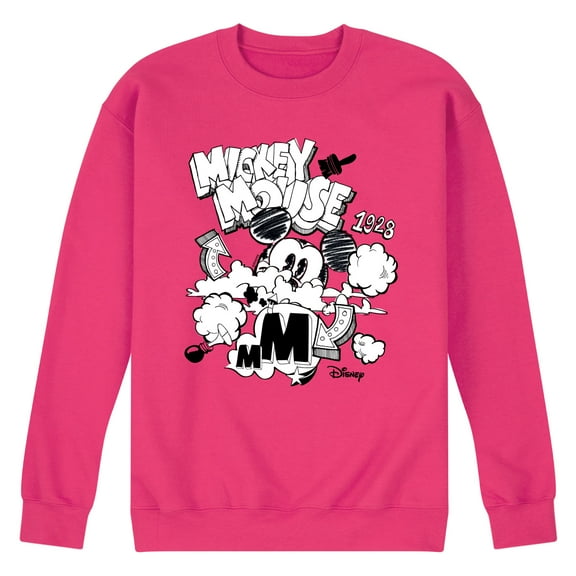 Disney - Mickey Mouse - Doodles & Clouds Sketch - Men's Crew Neck Fleece Pullover