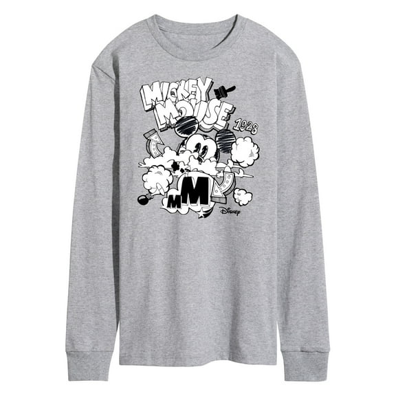 Disney - Mickey Mouse - Doodles & Clouds Sketch - Men's Long Sleeve T-Shirt