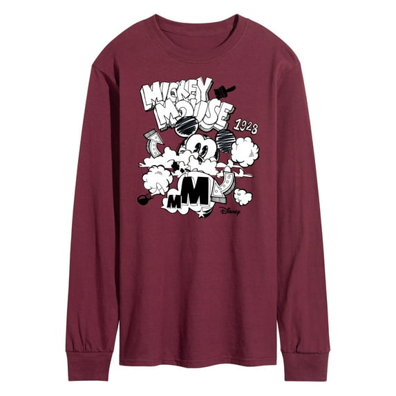 Disney - Mickey Mouse - Doodles & Clouds Sketch - Men's Long Sleeve T-Shirt