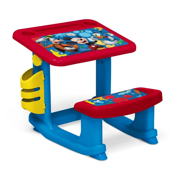 Disney Mickey Mouse Draw and Play Desk by Delta Children  Includes 10 Markers and Coloring Book, Blue