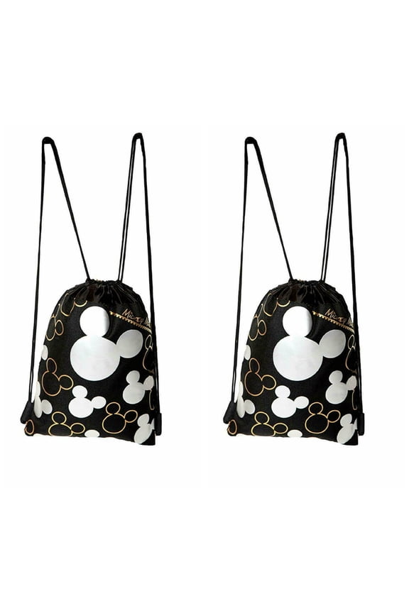 Mickey Mouse Drawstring Backpack Silver 2-Pack