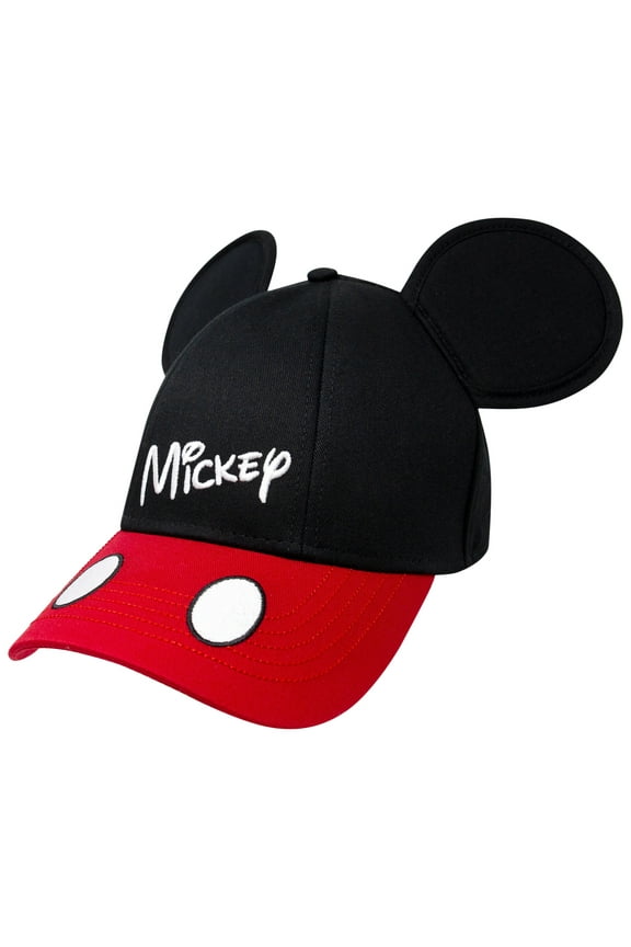 Mickey Mouse Ears Adjustable Black and Red Snapback Hat