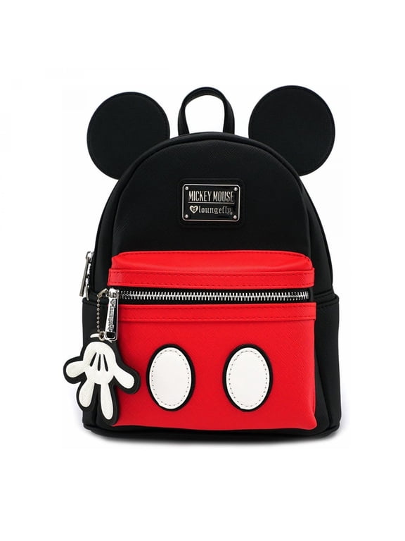 Disney Mickey Mouse Ears Red & Black Suit Mini Fashion Backpack Purse
